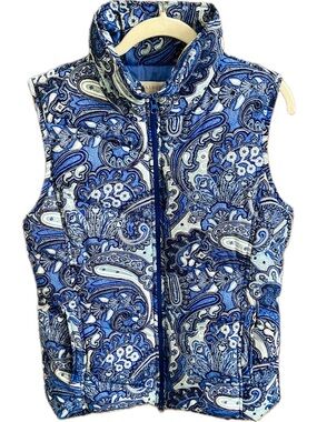 Talbots Woman’s Blue and White Paisley Vest